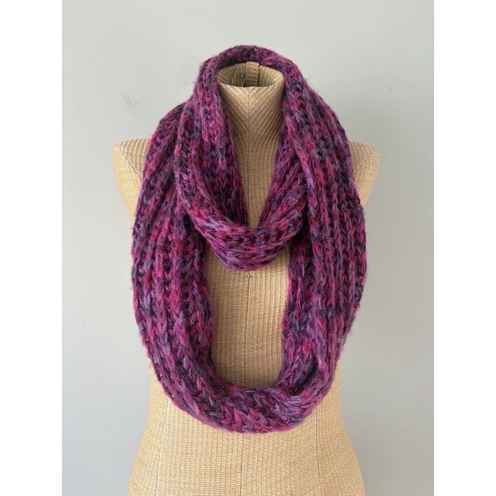 Chunky Knit Women's Infinity Scarf One Size Winter Y2K Purple Pink Indie Boho